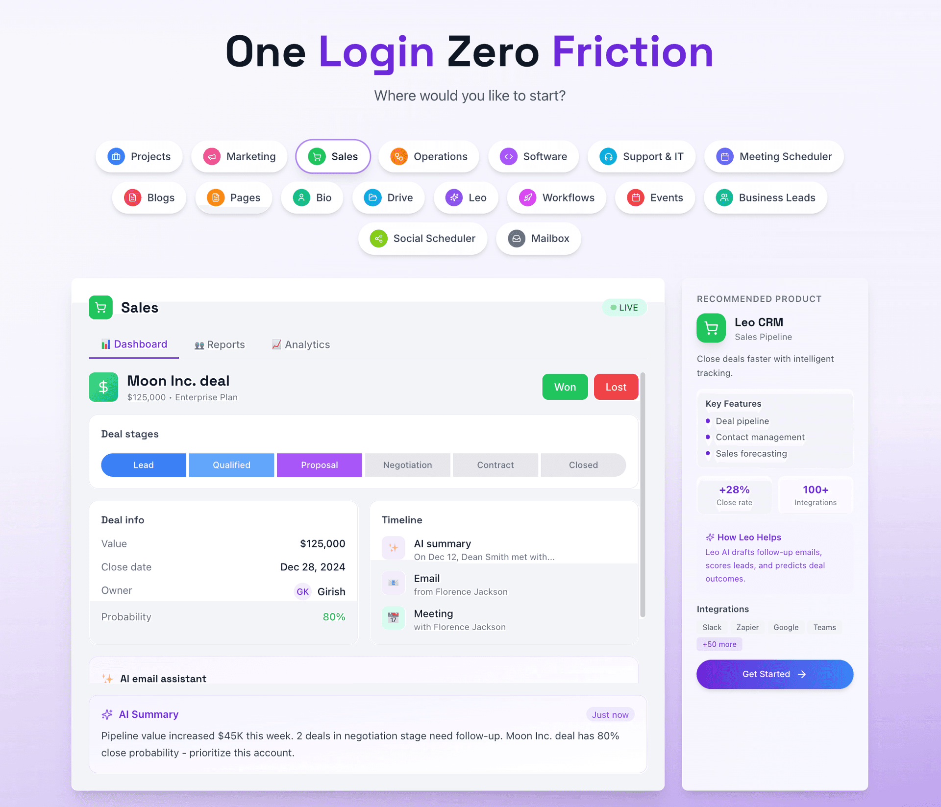 LeoRix - CRM with AI-Powered Pipeline