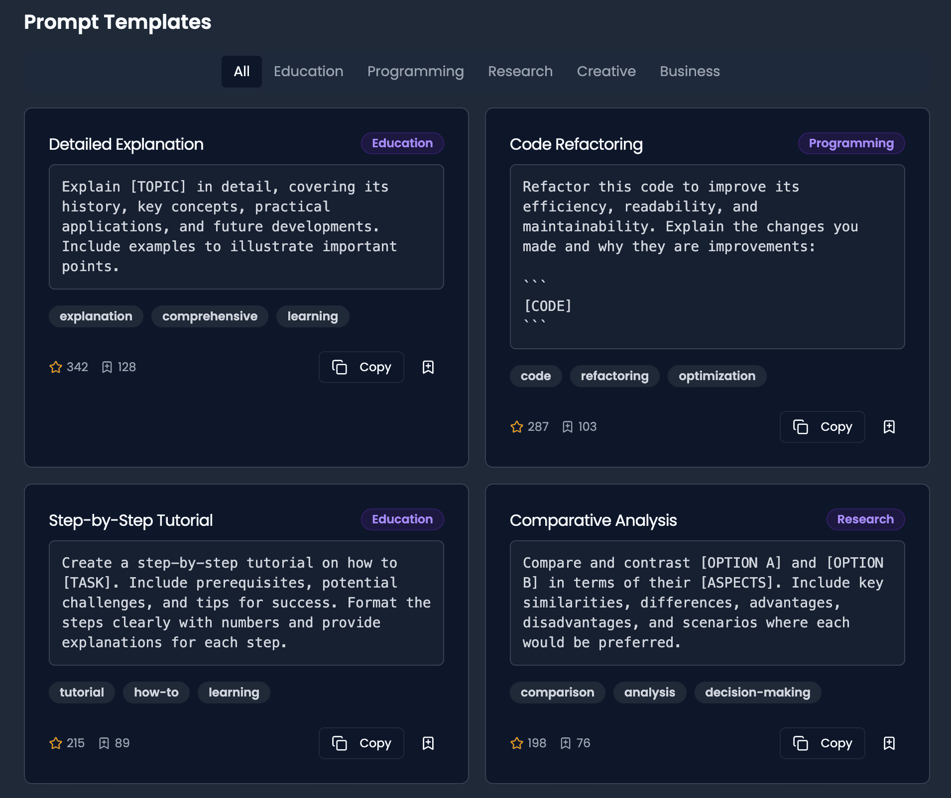 Prompt Pro - Prompt Templates  - Browse by Category