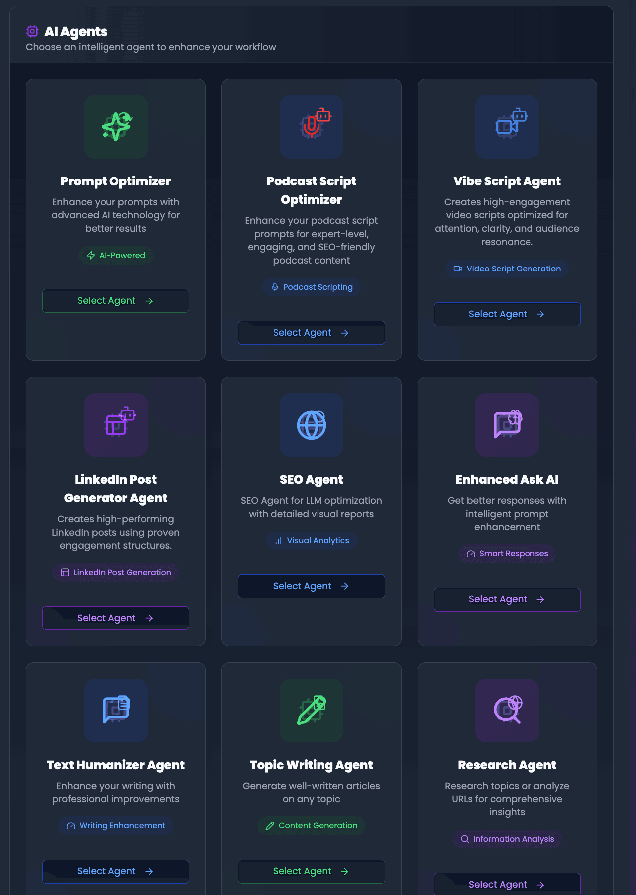 Prompt Pro - 9 Specialized AI Agents