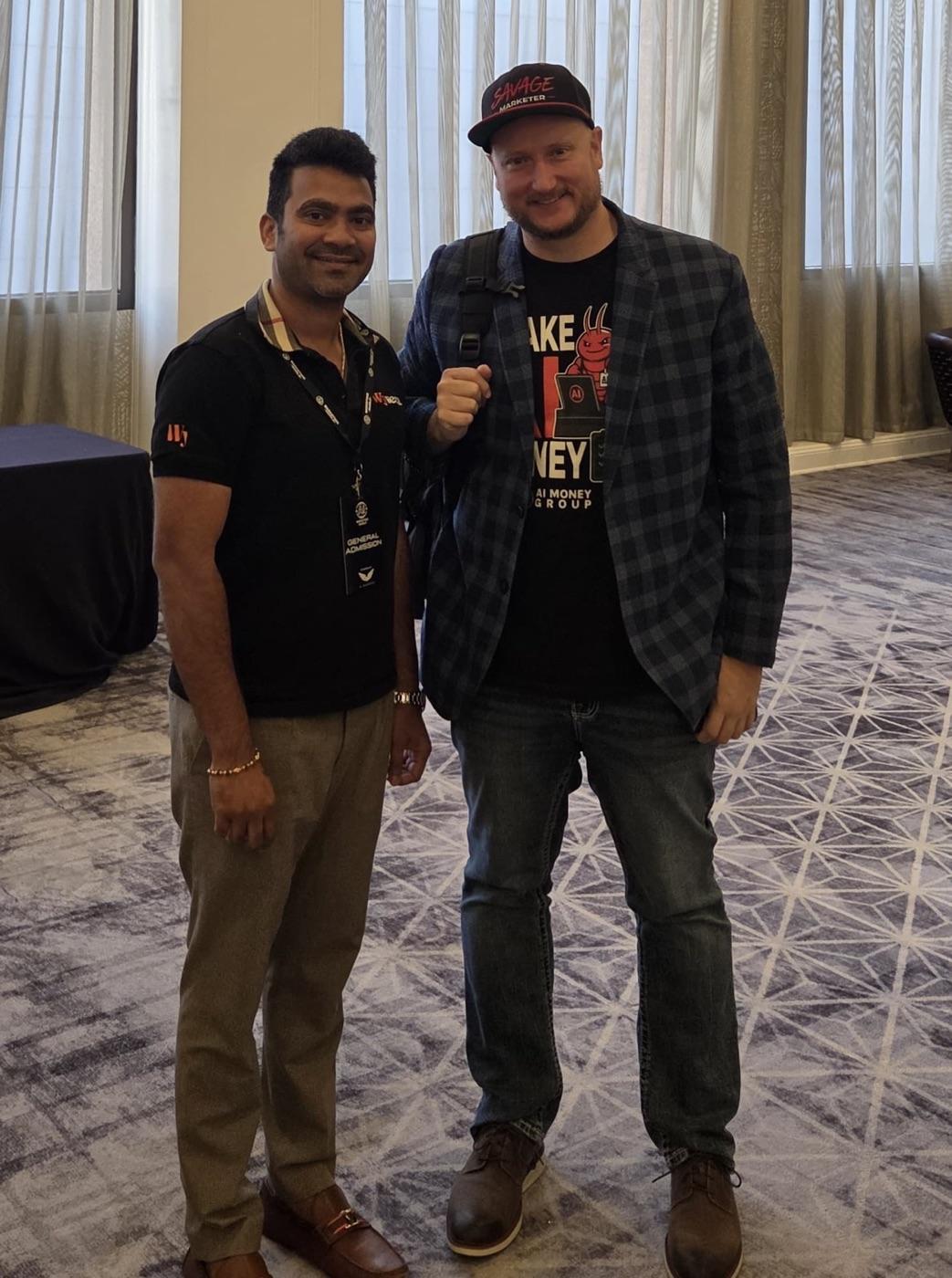 Girish Kotte with Avery Smith at AI Marketing World 2026